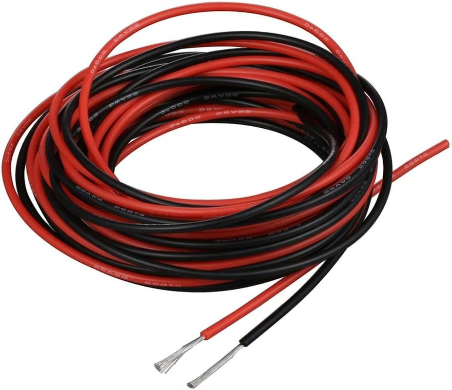 22 Gauge Silicone Wire Red and Black Each 10Ft Flexible 22 AWG Stranded Copper W