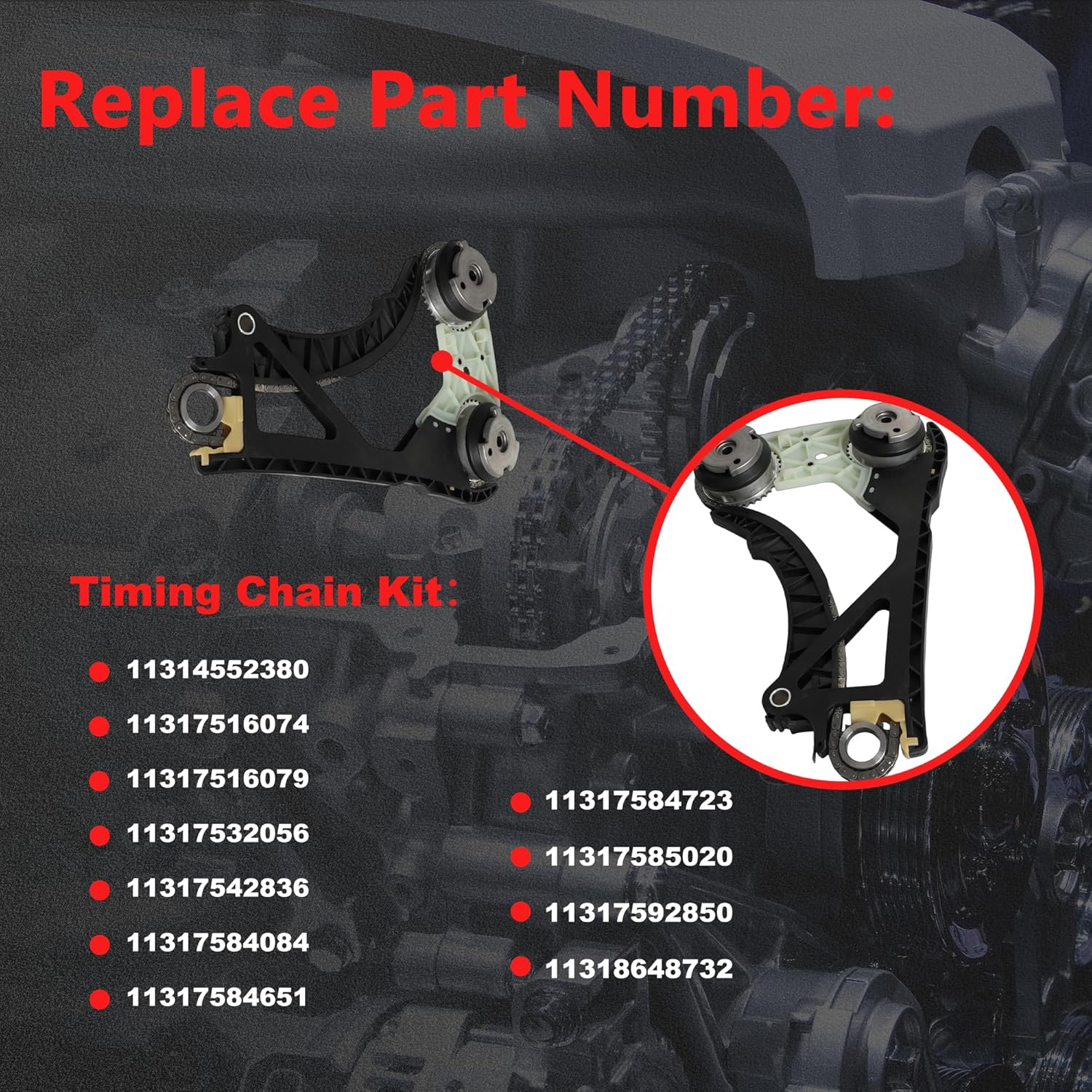 3.0L N52 N53 N55 Timing Chain Kit w/ Oil Pump Gear for BMW 330i 525i X5 X6 06-13