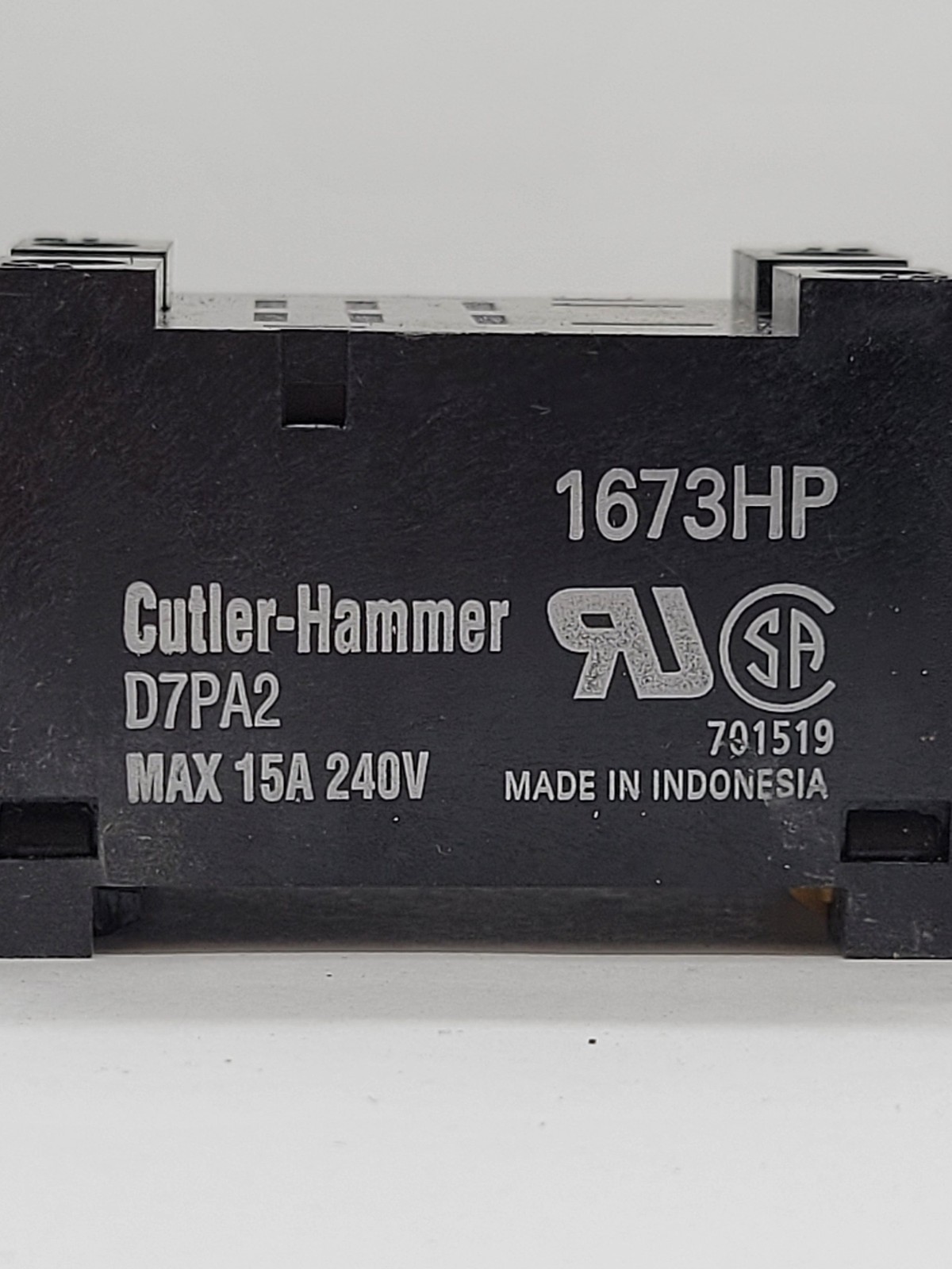 10 PC Cutler Hammer D7PA2 Relay Socket 8 Blade Max 15A 2 Pole 240V 1673HP