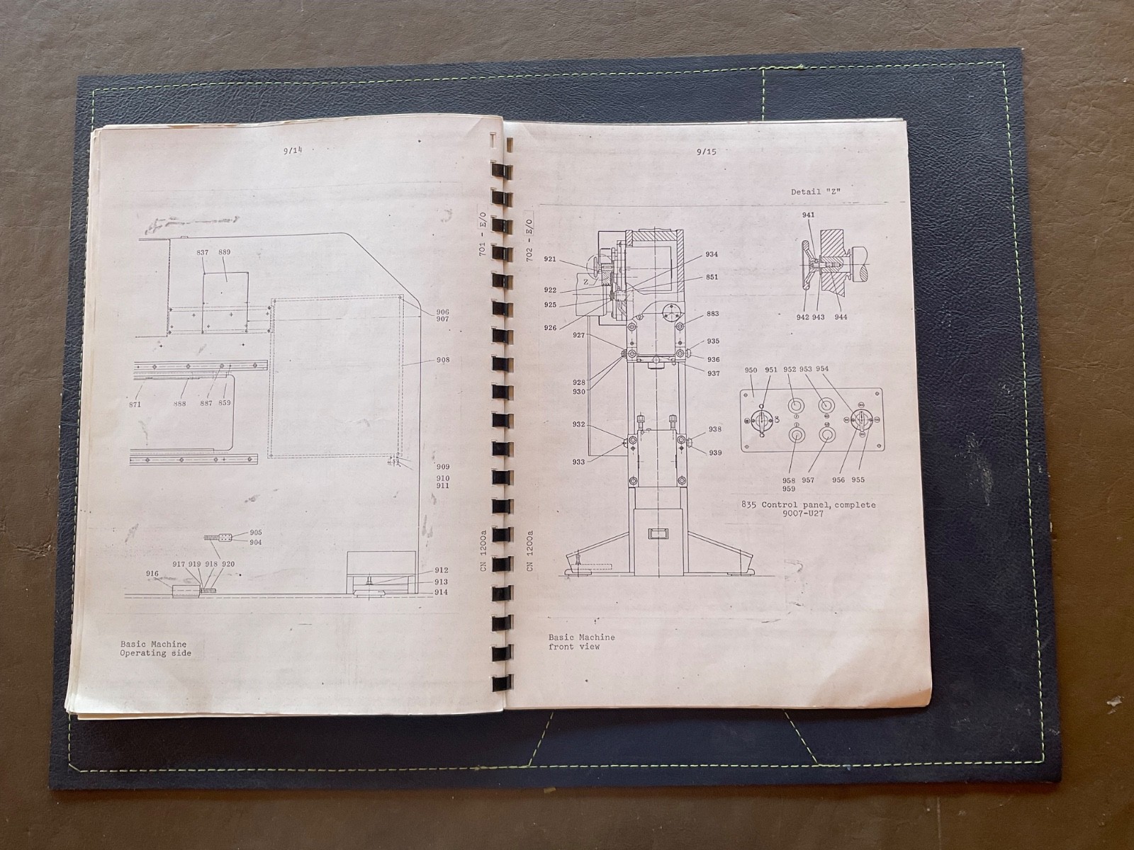Trumpf CN 1200 operating/spare parts catalog