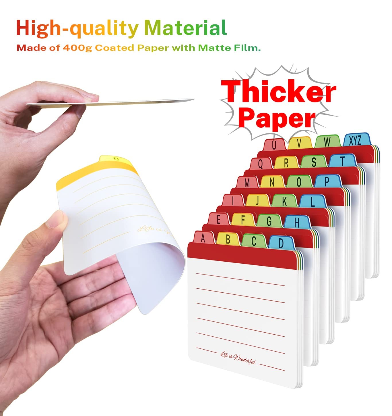 4 x 6 inches Index Card Dividers, Alphabetical 4»x6»-24pack, Normal Pattern