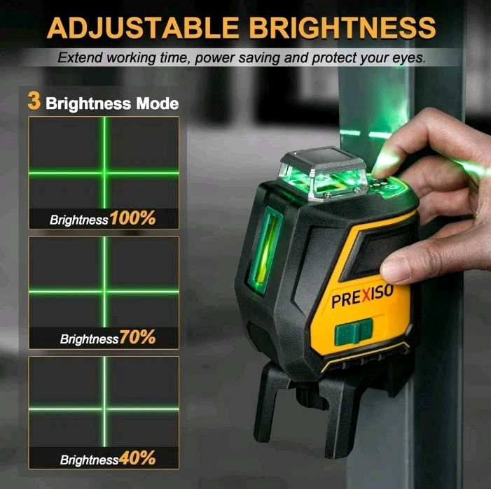 PREXISO 360 Laser Level with Tripod – IP54 Rechargeable Wide Angle Vertical…