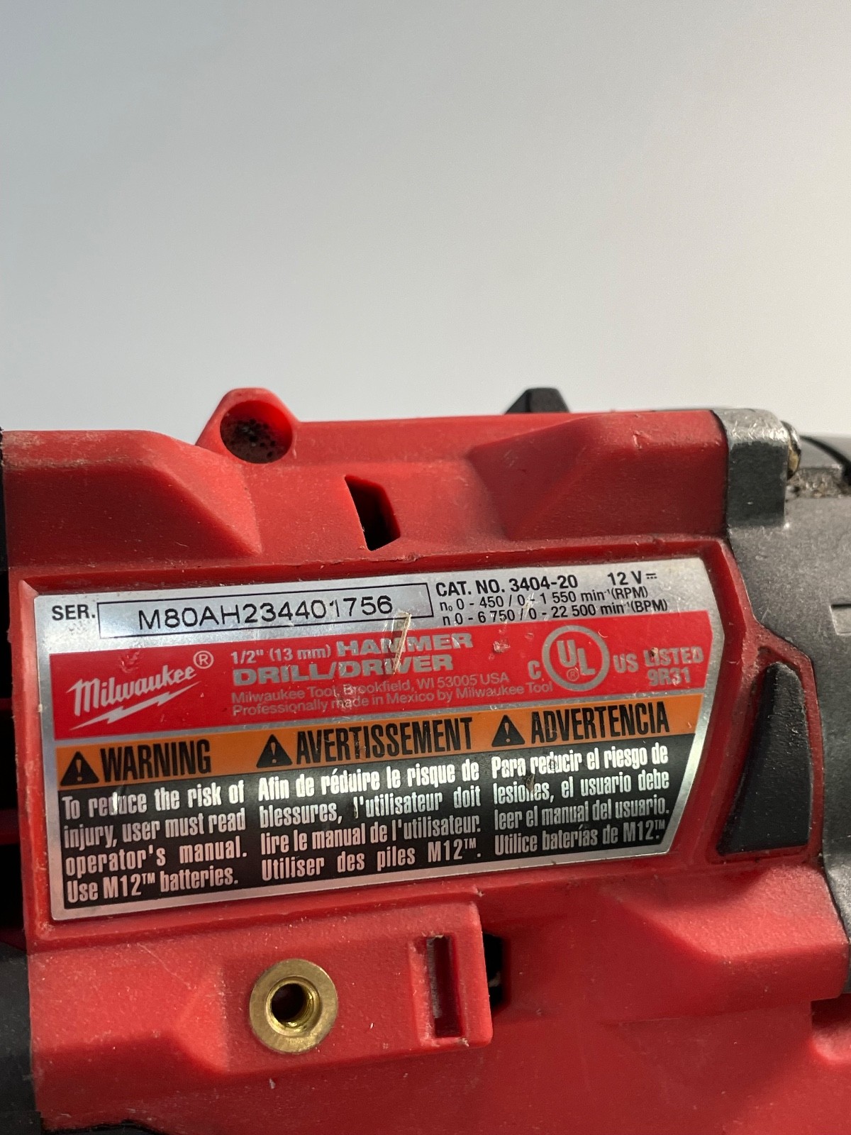 Milwaukee Fuel M12 (3404-20) – 12V 1/2″ Hammer Drill Driver w/ XC 4.0 Battery