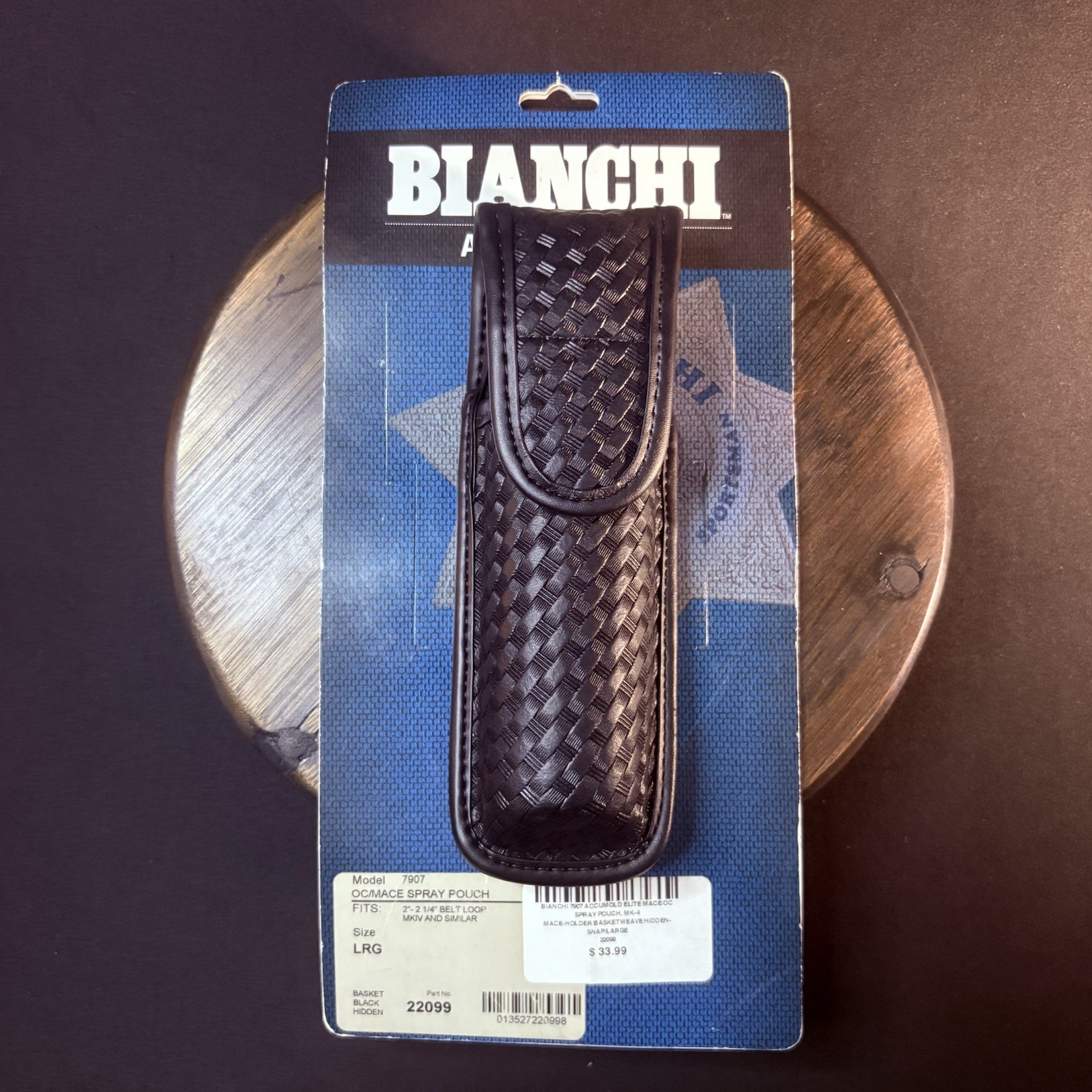 Bianchi 7907 Mace / Pepper Spray Pouch MKIV Basketweave Leather AccuMold