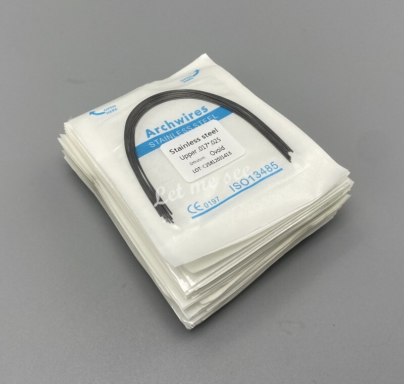 Dental Orthodontic Arch Wire Stainless Steel Round Rectangular Ovoid / Natural
