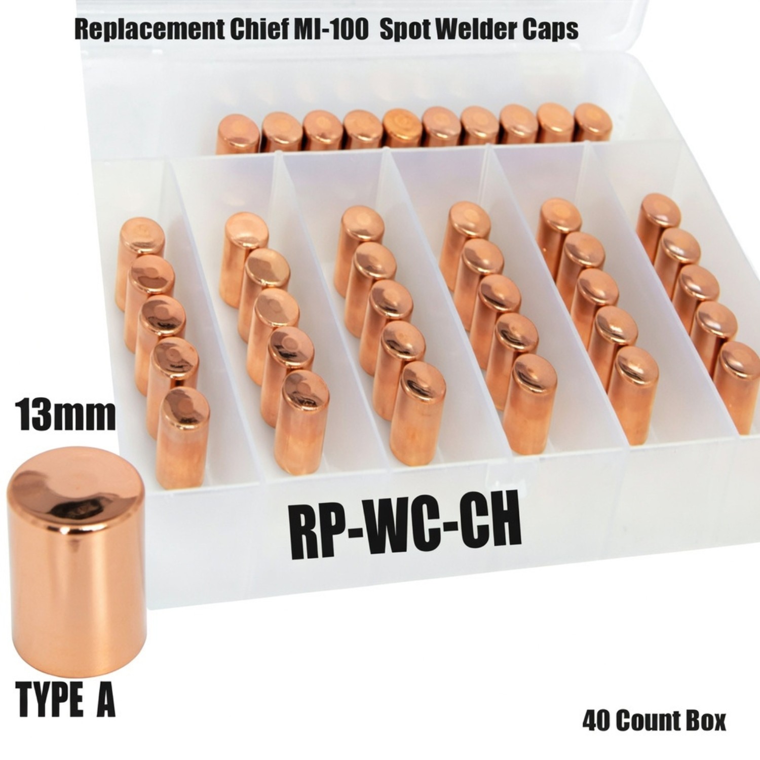 Replacement Chief Spot Weld Caps – Electrodes – 13mm – GYS Spot Weld Caps