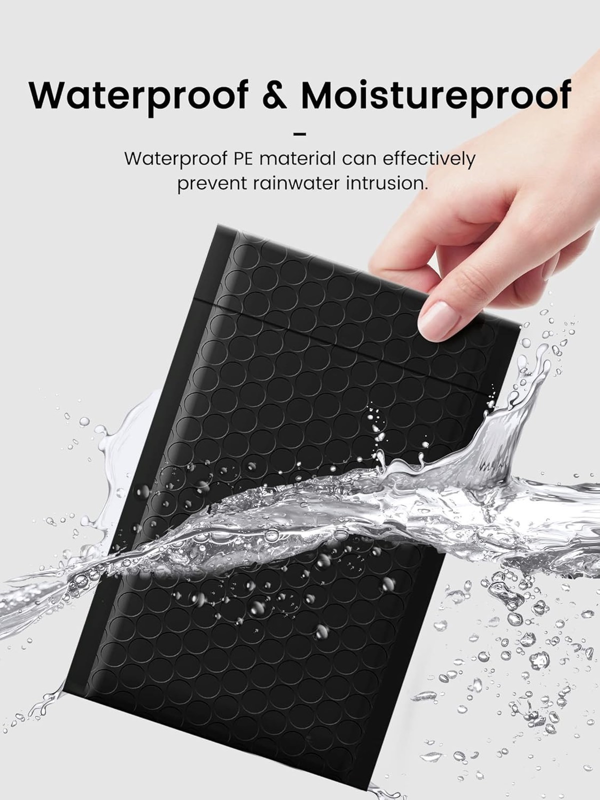 Black Bubble Mailers 4×8 Inches 50 Pack Self-Sealing Padded Envelopes for