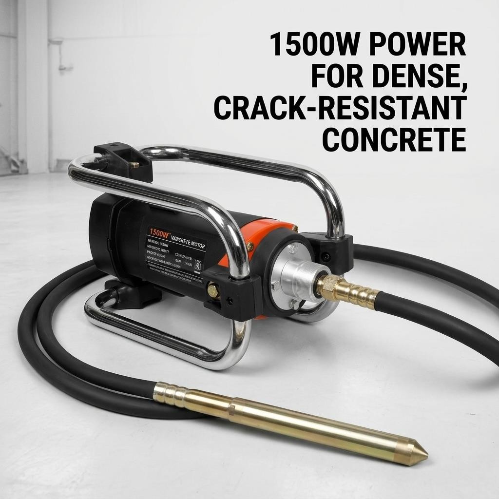Concrete Vibrating Tool 1500W 16000RPM 4.5m 14-3/4ft Long Shaft Rod, Easy to Use