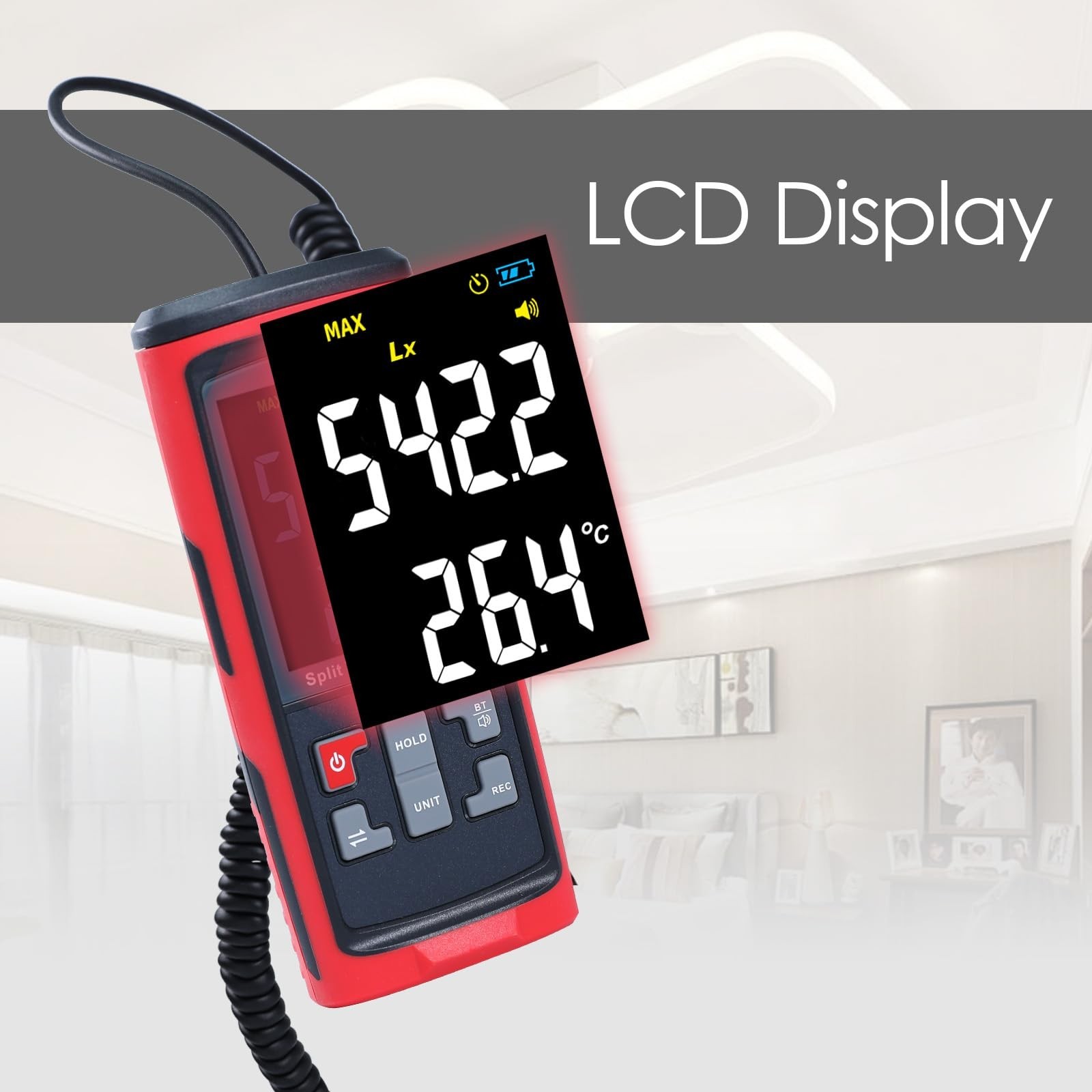 Light Meter Digital Illuminance Meter with Ambient Temperature Measuring and …