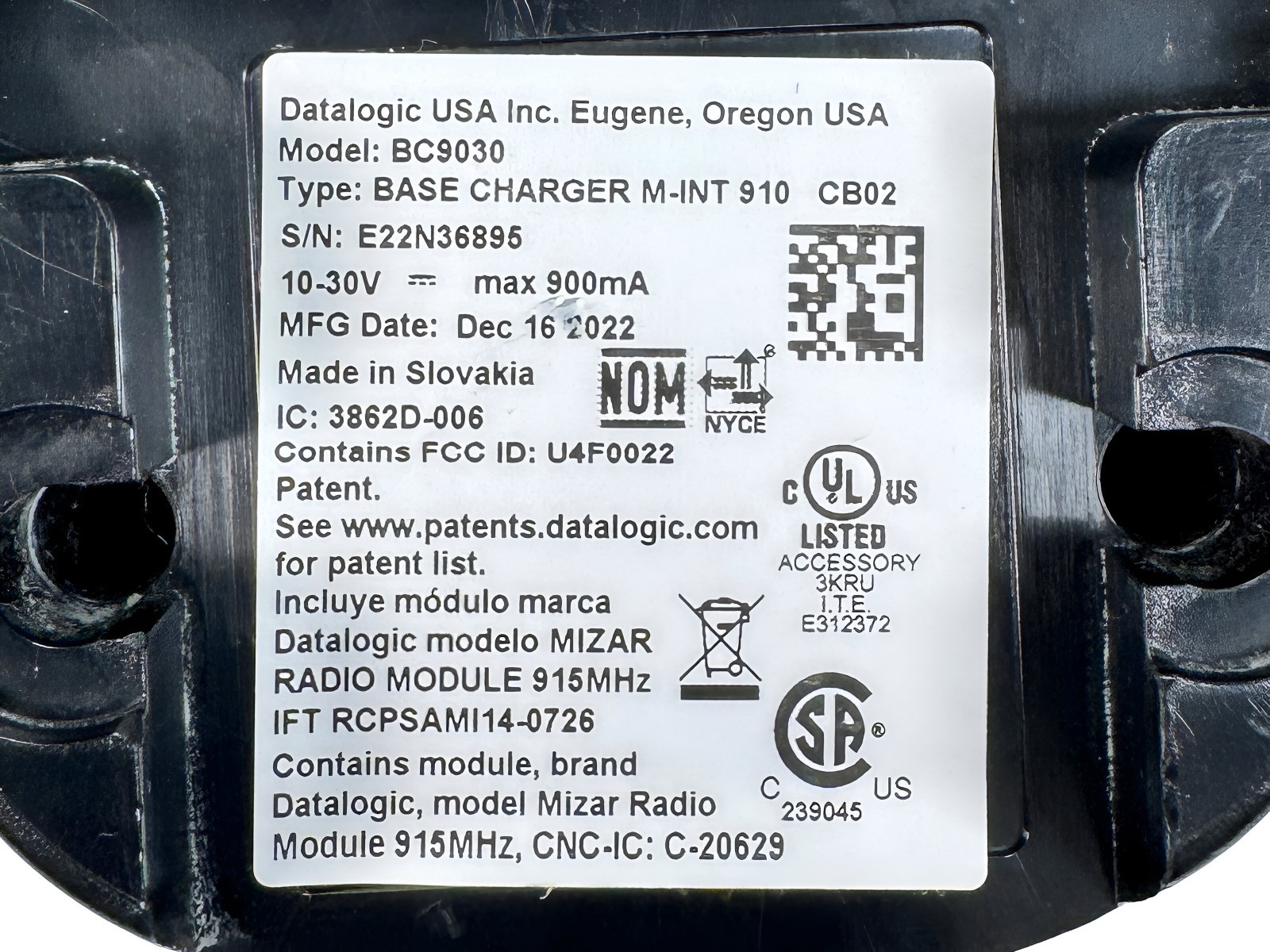 Datalogic POWERSCAN PM9501 Warehouse Radio System Barcode Scanner w/Kit TESTED