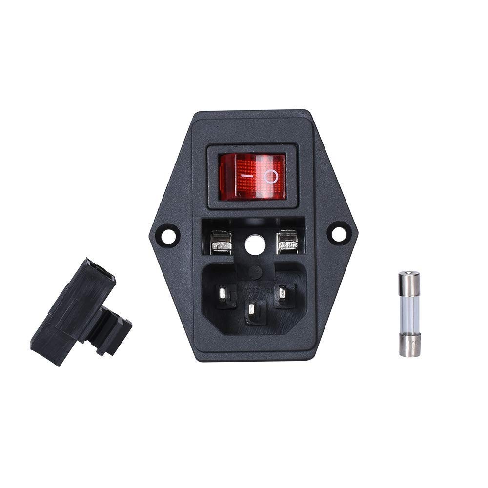 15A 250V Rocker Switch On/Off Power Socket Inlet Module Plug 10A Fuse Switch …