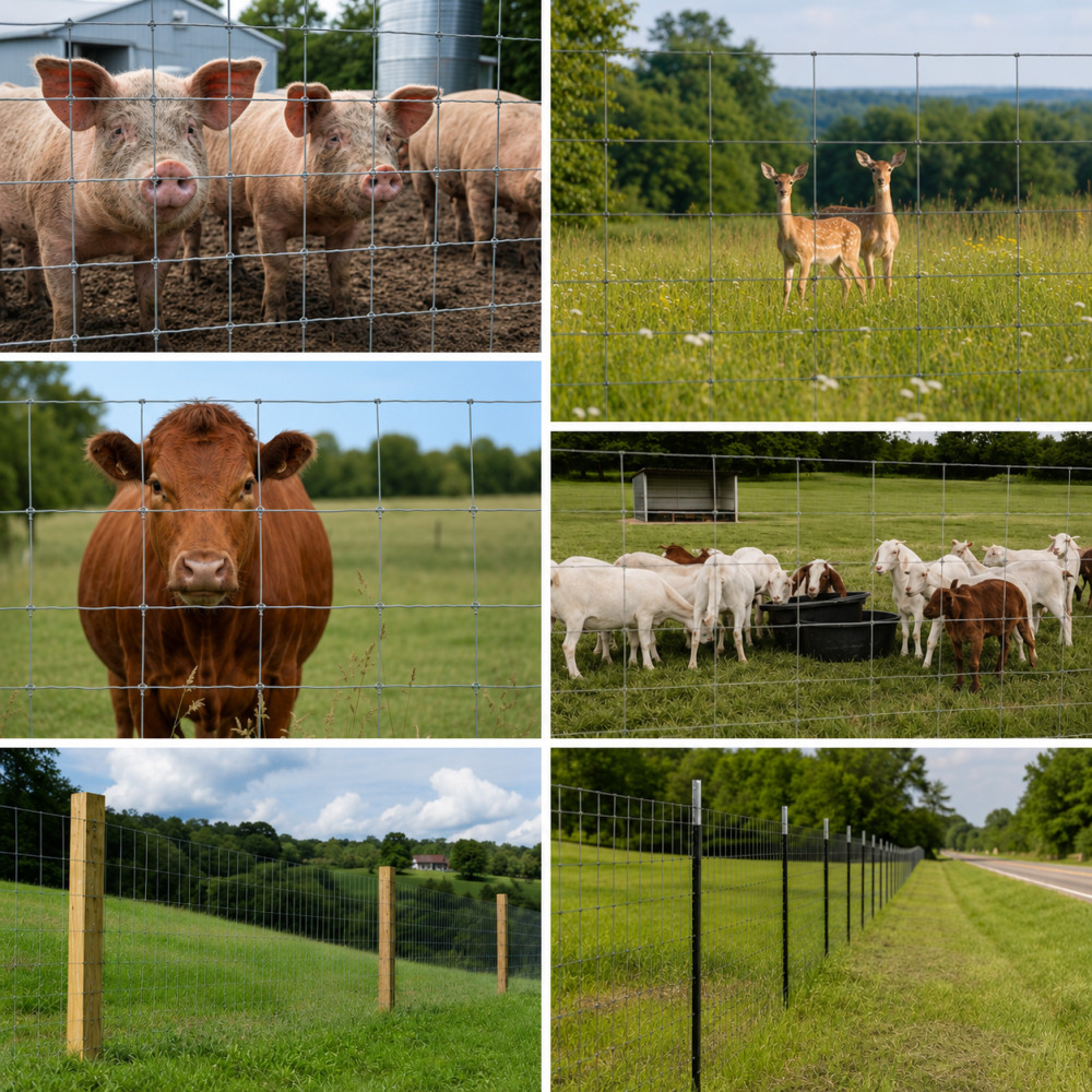 Livestock Fence,4.9*328FT Galvanised Iron Wire Farm Fence Deer Goat Cattle Fence