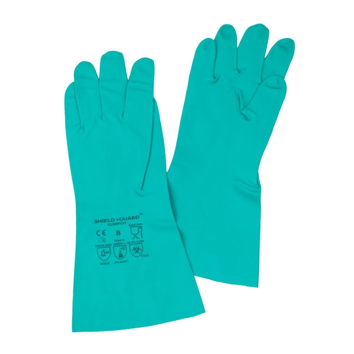 1 DZ/11 Mil Industrial Powder Free Green Diamond Textured Nitrile Gloves X-Large