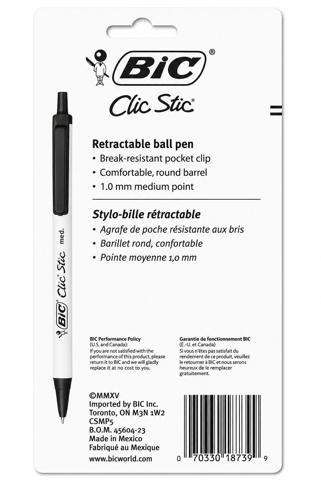 BIC Clic Stic Retro Ballpoint Pens 2 Pack 10 Count Black Blue Red 1.0mm