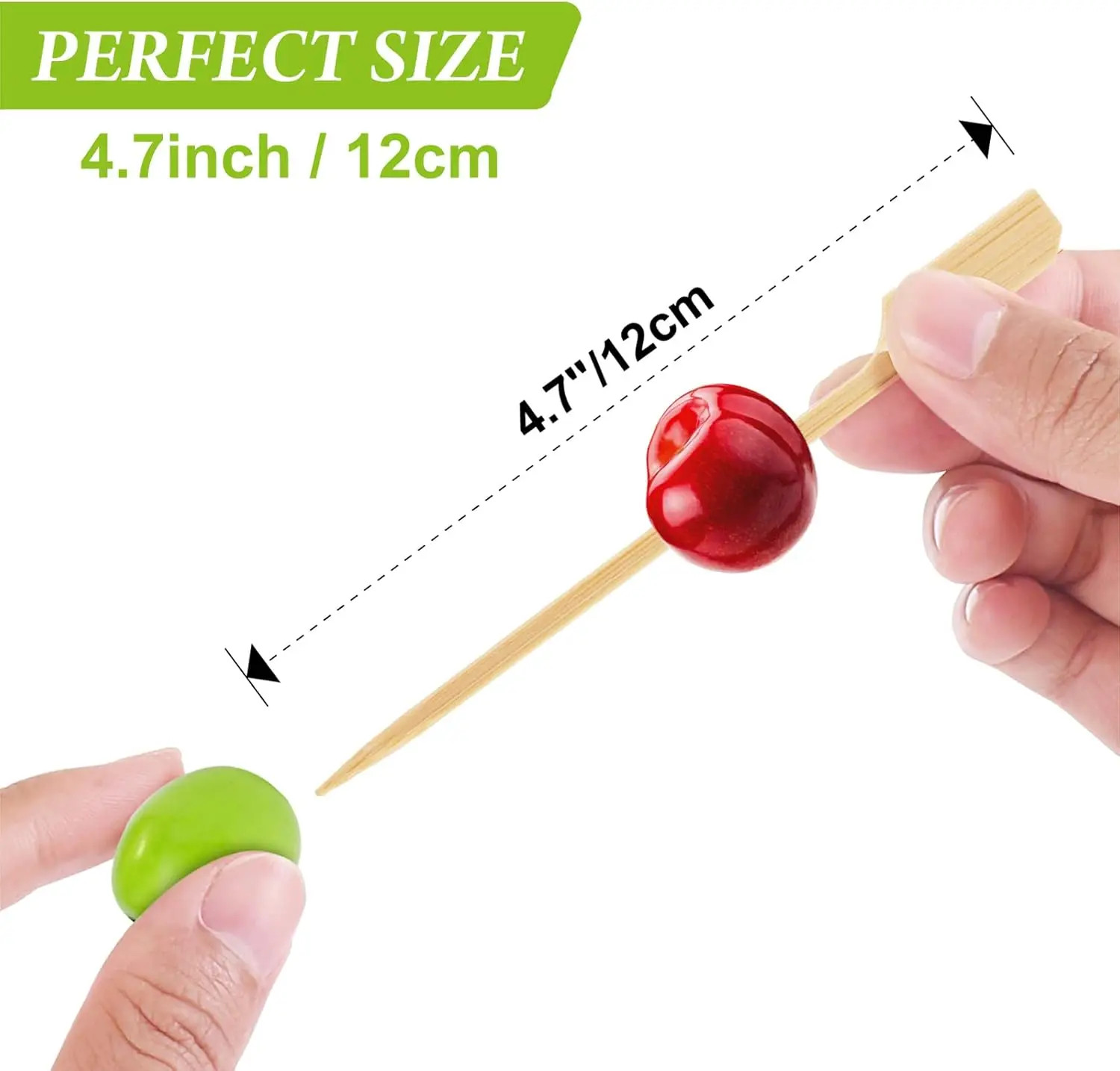 50/100Pcs Bamboo Skewers Cocktail Picks for Appetizers Wooden 4.7 in Sandwich Ha