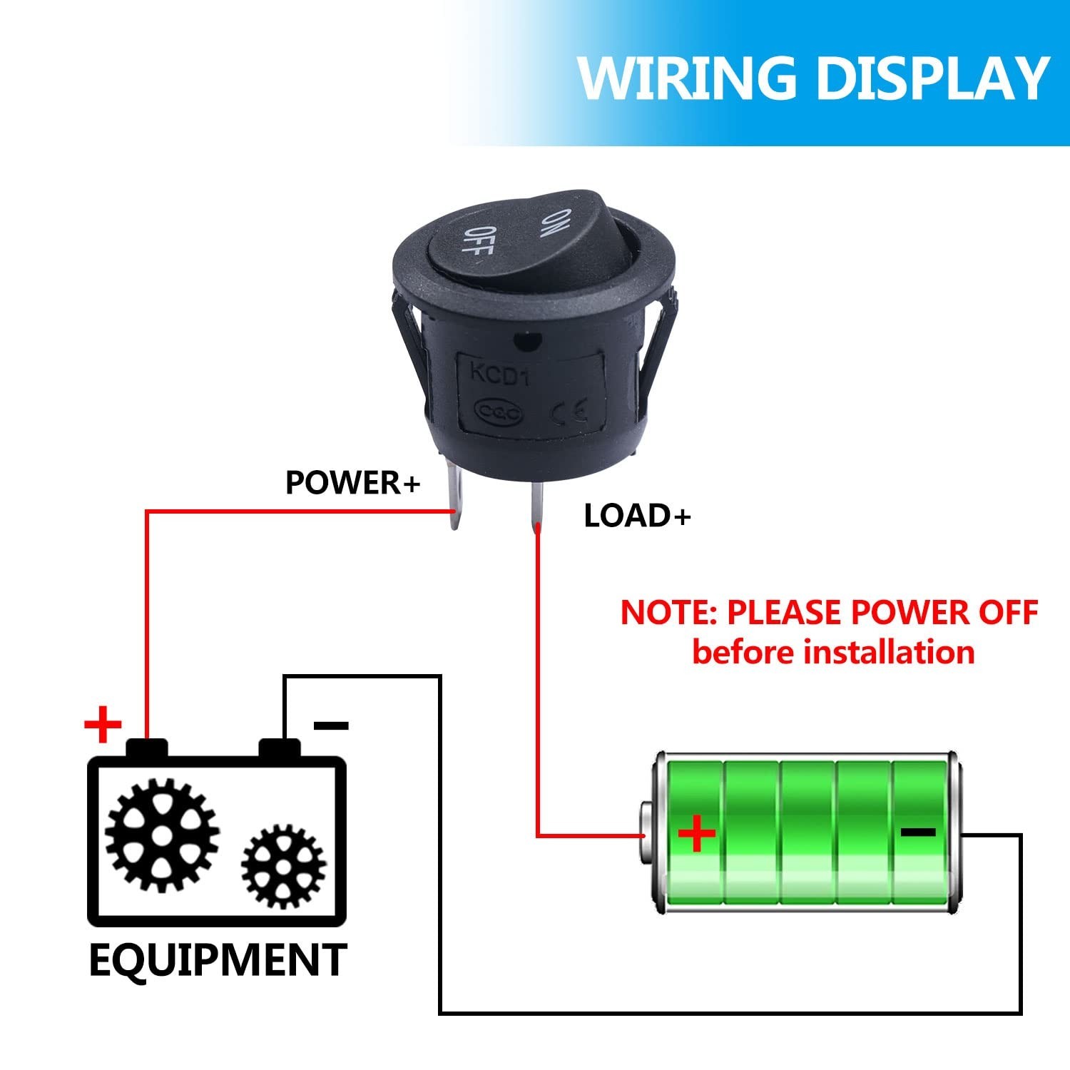 Durable 5Pcs SPST Round Rocker Toggle Switches for Automotive & Marine Use – 10A