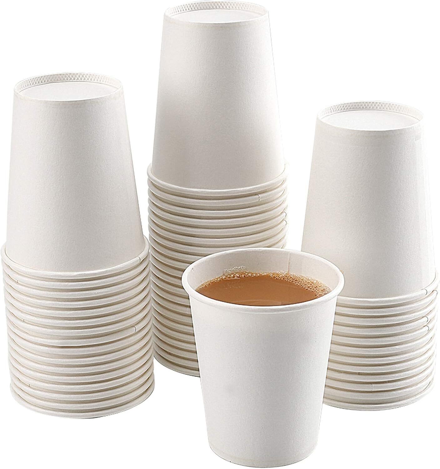 Paper Cups, 50 Pack 8 Oz White 50 Count (Pack of 1),
