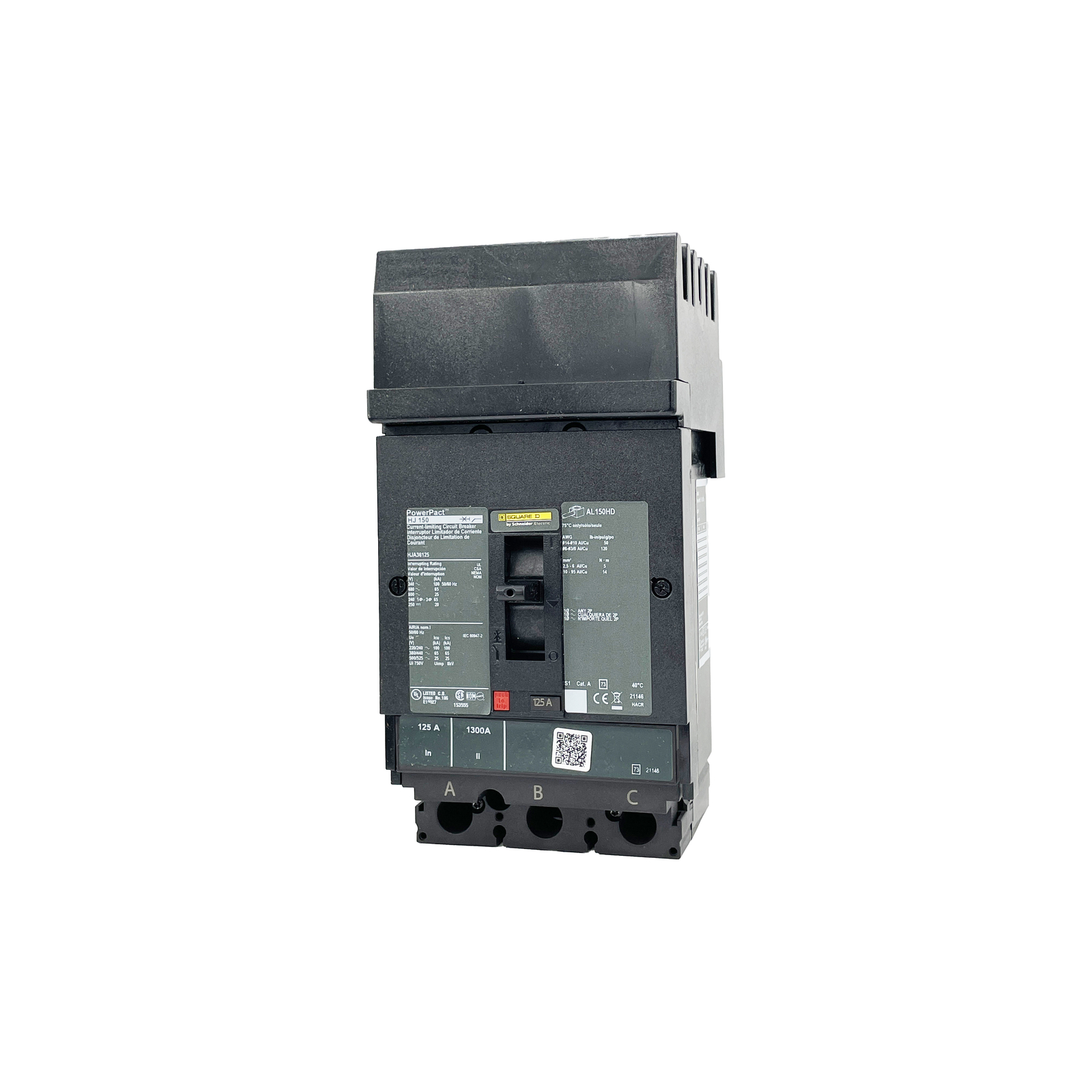 NIB – Square D – HJA36125 – Molded Case Circuit Breaker – 125 A, 3-Phases, 600V