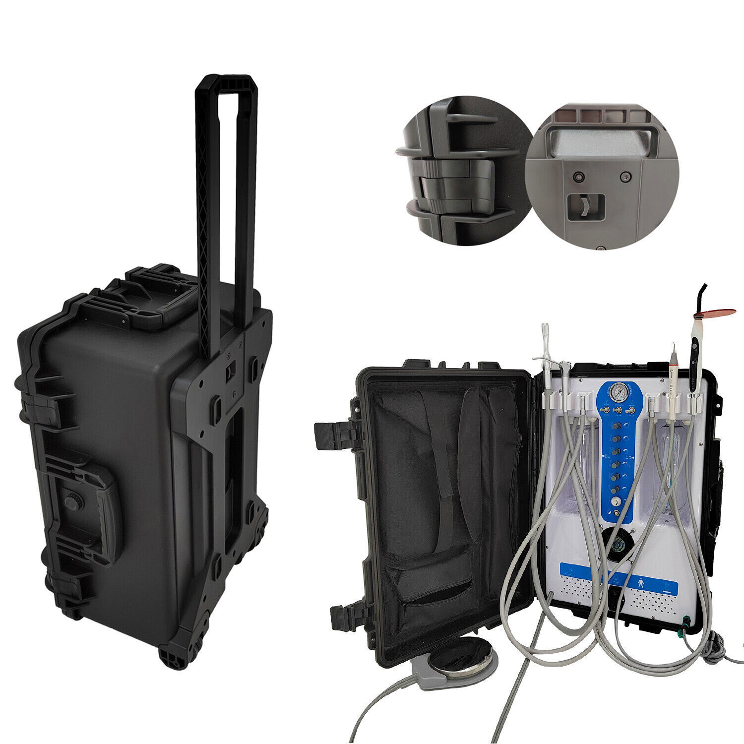 Greeloy Portable Dental Unit with Air Compressor +Curing Light +Scaler Handpiece
