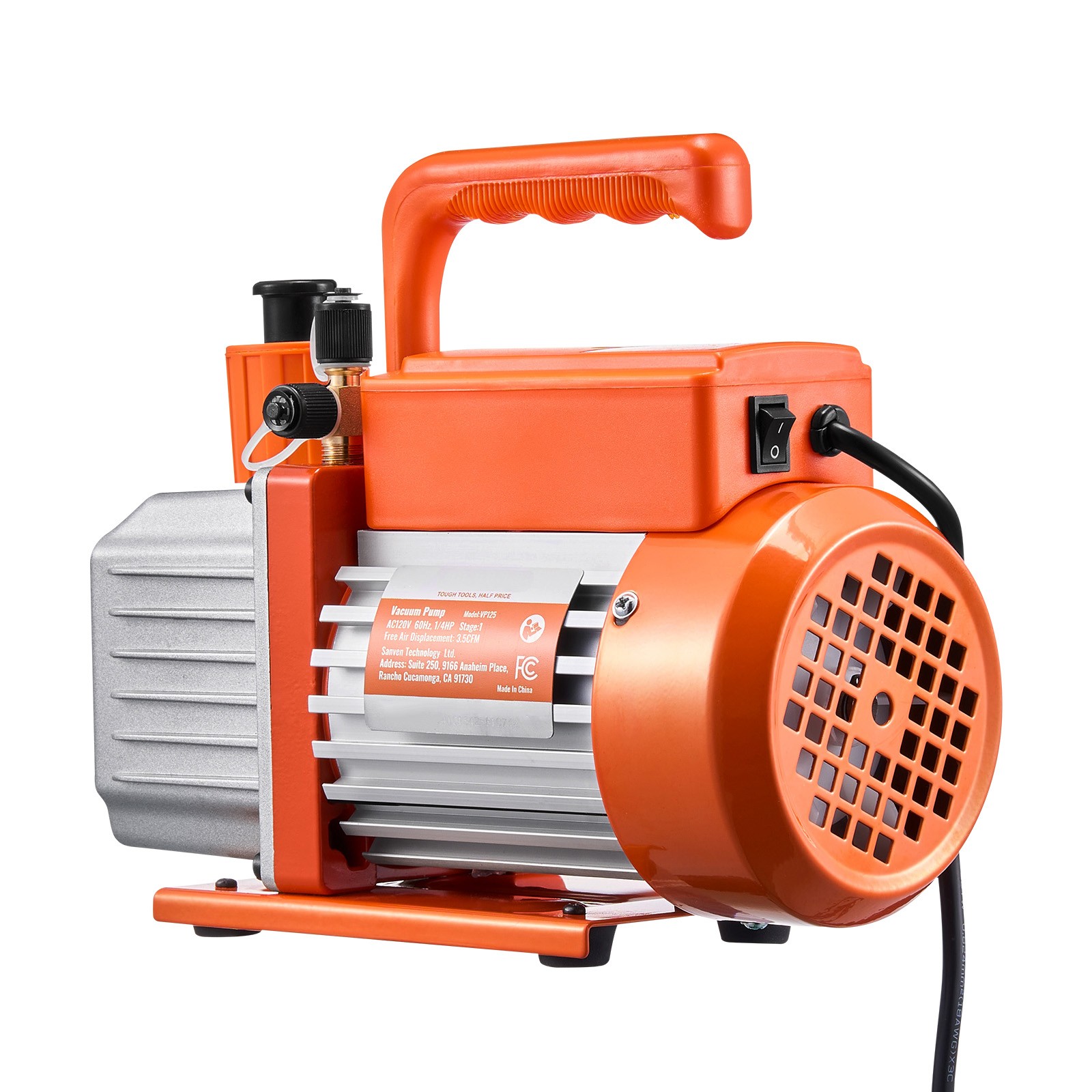 Vacuum Pump 3.5 CFM HVAC Single Stage Rotary Vane Vacuum Pump Oil Included