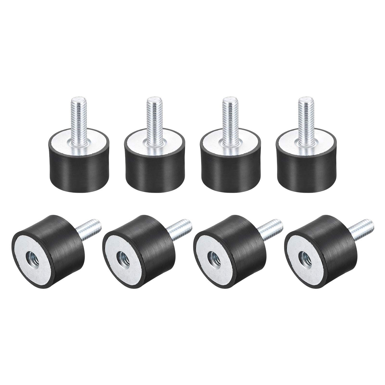 8pcs Rubber Mount M8 Male/Female Vibration Isolator Shock Absorber D30mmxH20mm
