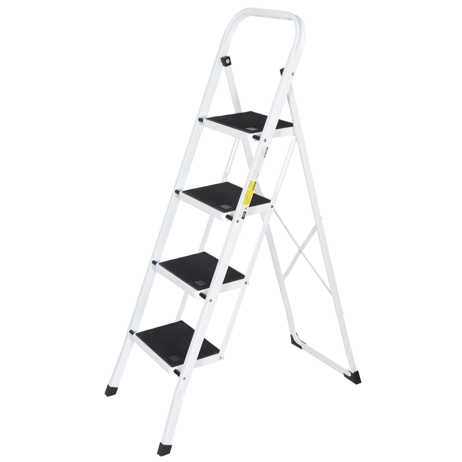 Steel Folding 4 Step Ladder Handgrip Anti-Slip Sturdy Stool Wide Pedal 330lbs