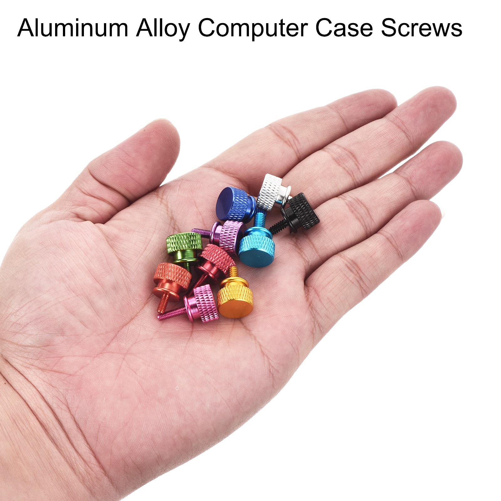 12 Pcs Computer Case Thumb Screw M4x8mm Knurled Screws Black