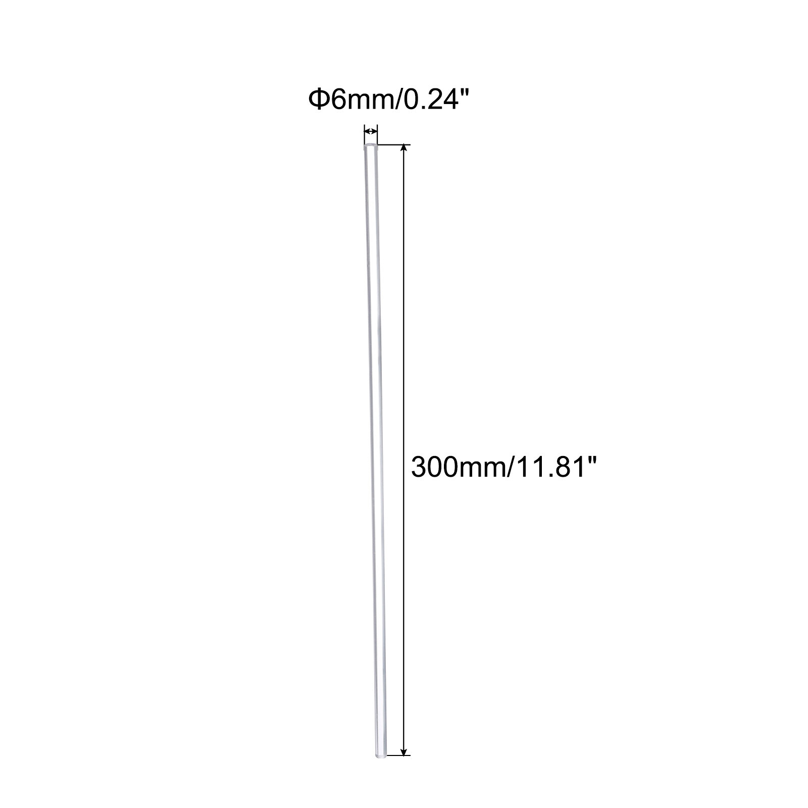 Acrylic Round Rod 6mm Diameter 12″ Length Solid Plastic PMMA Bar Rods 12pack