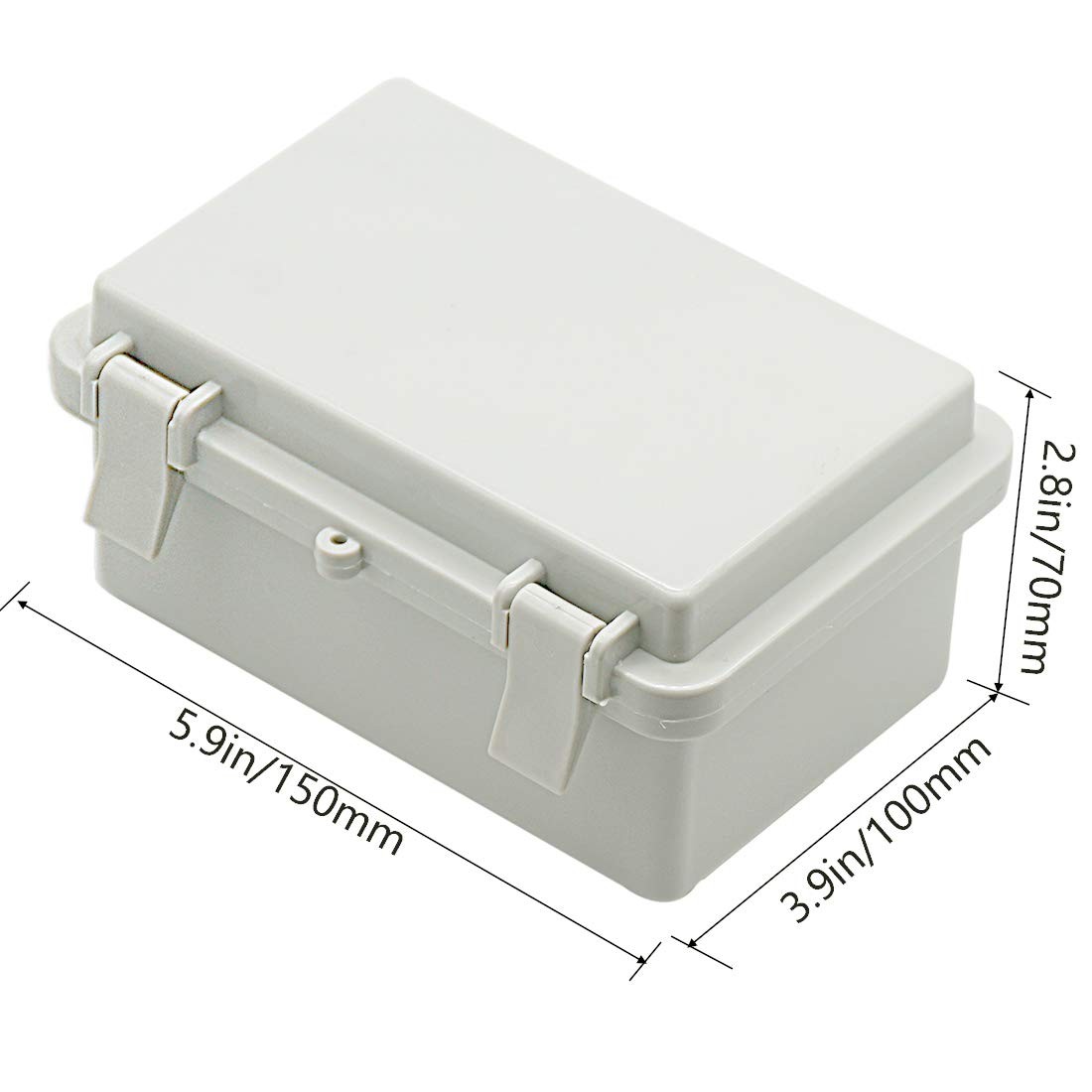 Gray Waterproof Electrical Junction Box Ip65 Industrial Enclosure 5.9X3.9 Inches