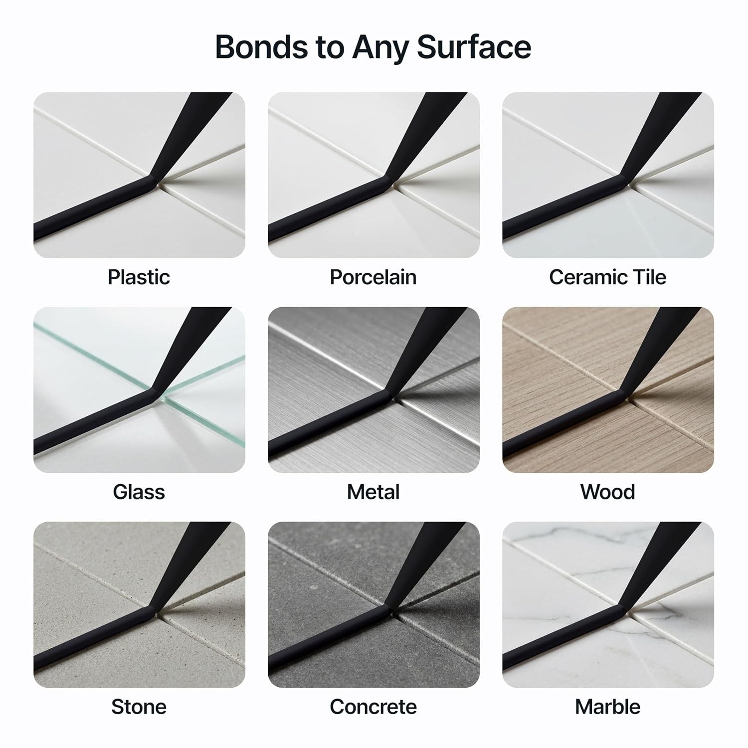 Jet Black Construction Sealant and Adhesive for Wood, Metal, and Concrete