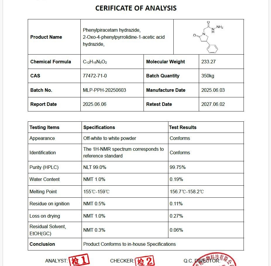 Phenylpiracetam Powder, Purity 99.9+%, 10 Grams