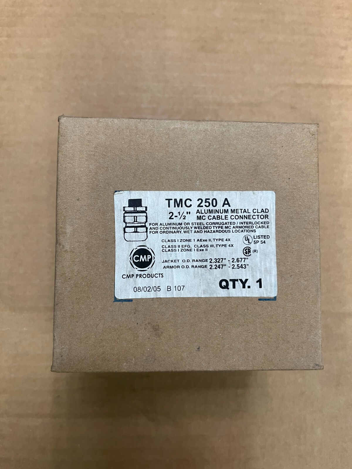 Appleton / CMP TMC250A Aluminum MC Cable Connector 250A 2 1/2″ TECK