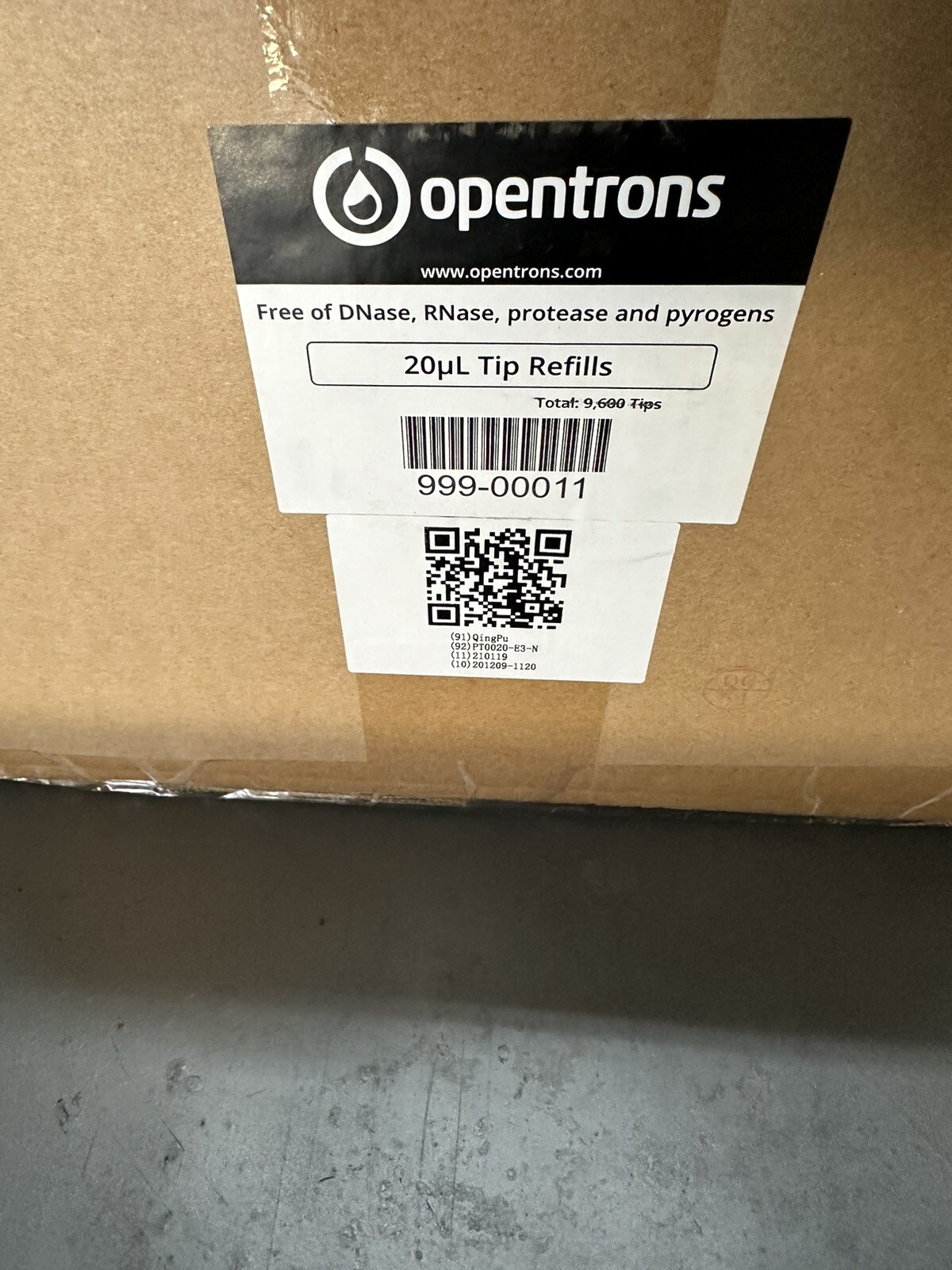 Opentrons 20µL Tips Refills 999-00011 Total 9,600 Tips