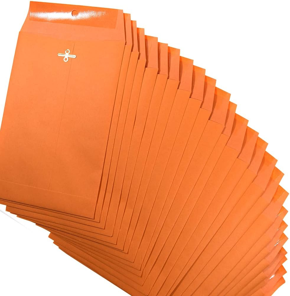 Clasp Envelopes, Gummed and Clasped Closure, 6 X 9 Inches, Brown Kraft, 25 Envel