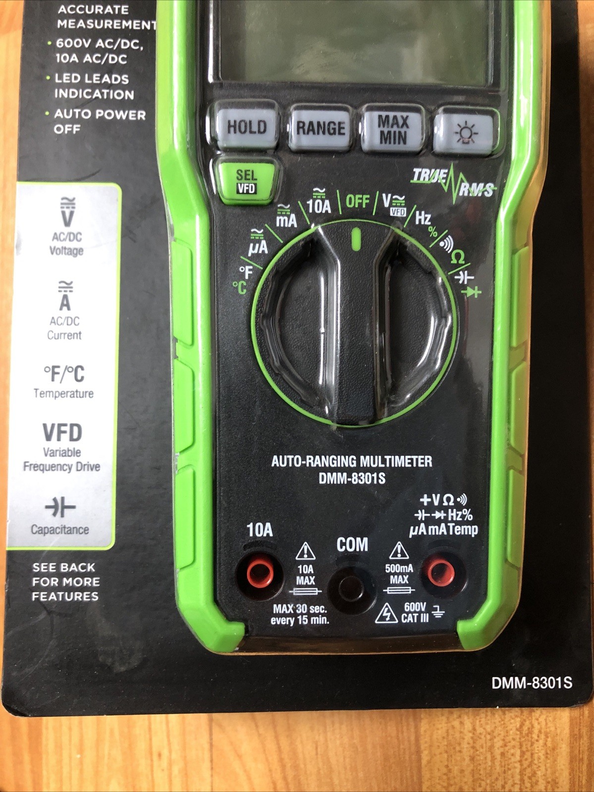 Commercial Electric 600V True RMS Auto Ranging Digital Multimeter W/ Temp