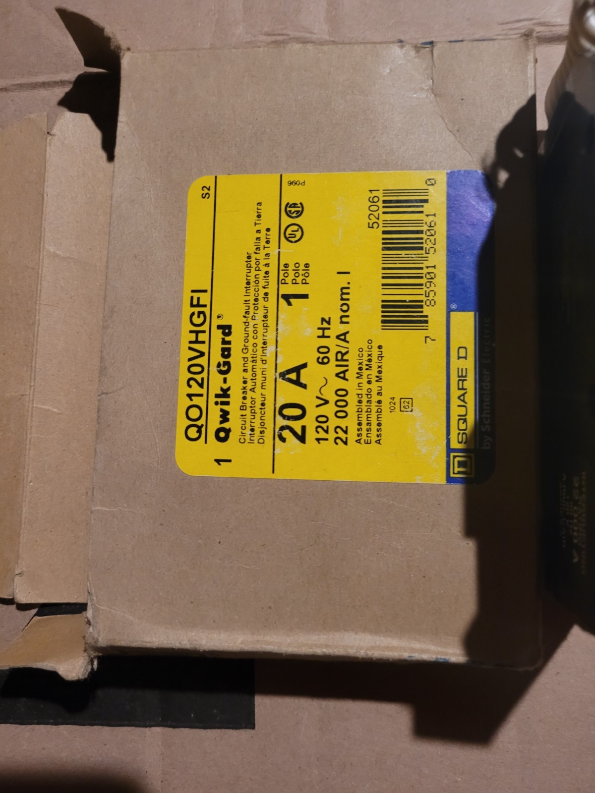Square D QO120VHGFI Circuit Breaker