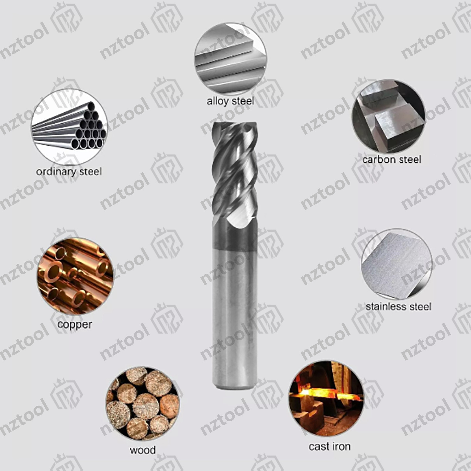 1 PCS 4 Flute 5/8″ x 1-1/4» x 3-1/2″ Square Carbide End Mill AlTiN Coated NEW