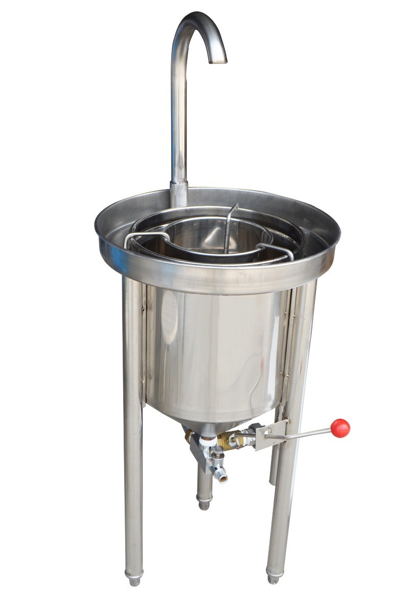 55lbs/25kg Commercial Rice Washer Pressure Type Stainless with Flow Water