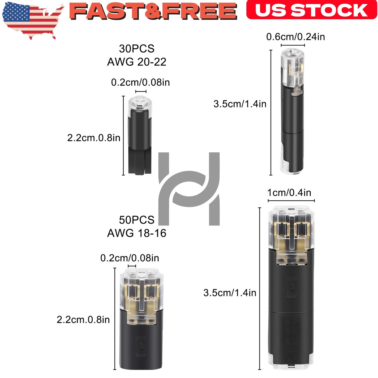 Reusable Quick Wire Connectors 80Pcs Plug-In Cable Terminal Blocks