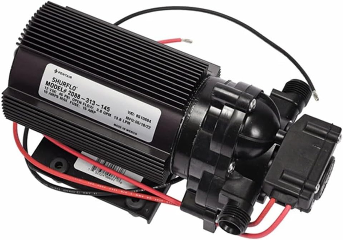 PENTAIR 2088-313-145 Automatic Demand Diaphragm Pump, 12V, 45 PSI, 3.6 GPM, Sel