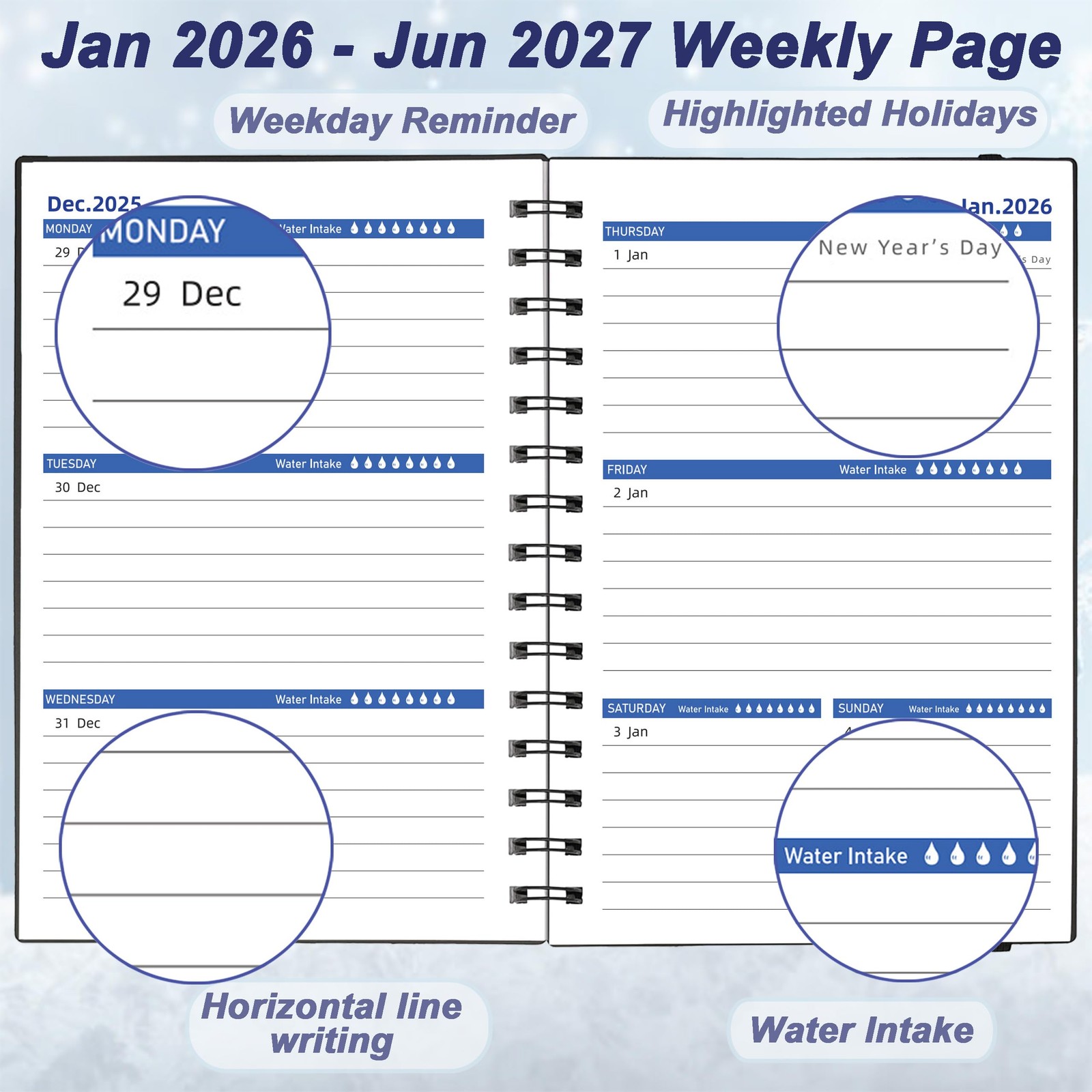 Daily Planner 2026-2027, 2026 Planner Weekly and Monthly, Jan 2026-Jun 2027, …
