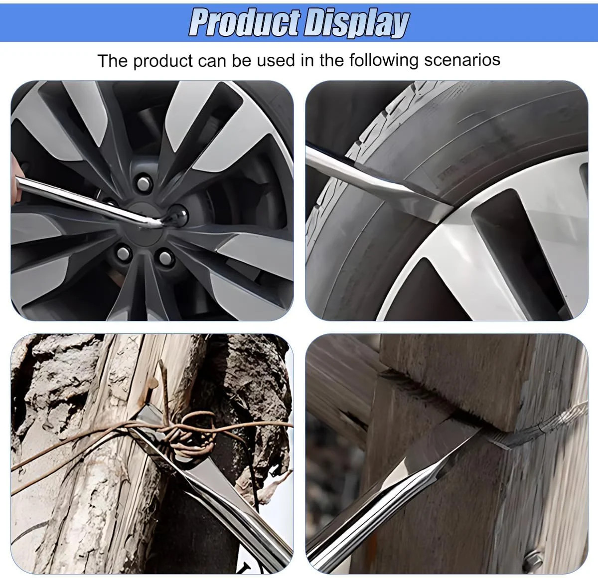 19mm Car Spare Tire Lug Wrench, L-Type Heavy Duty Steel Tire Replacement Tool wi