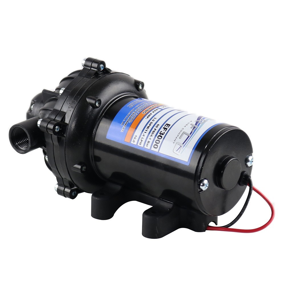 Everflo EF3000 12V Diaphragm Sprayer Pump – 3.0GPM, 60 PSI Max, 1/2″ FNPT Ports