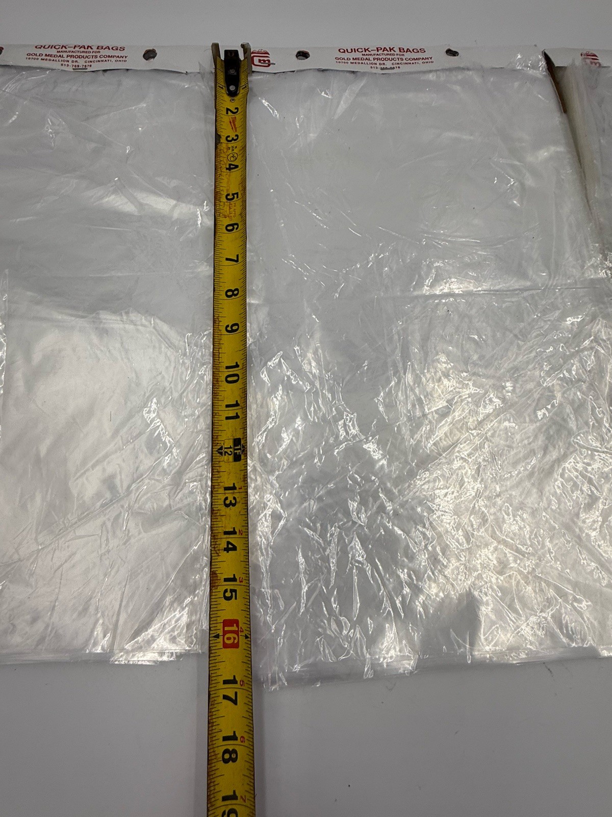 300 Gold Medal Products Company Quick-pak Bags Clear 17”x10”New