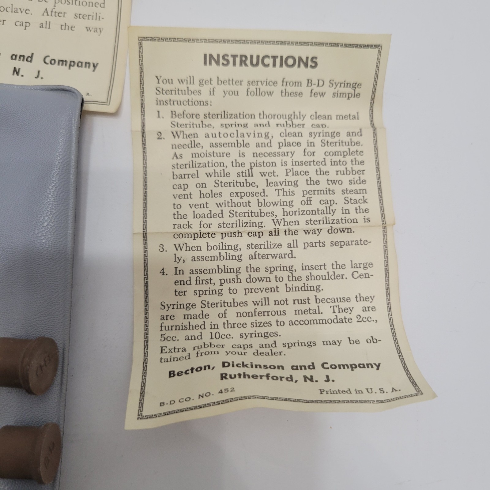 Vintage 1950’s Becton Dickinson Needle Steritubes In Original Case Rare HTF