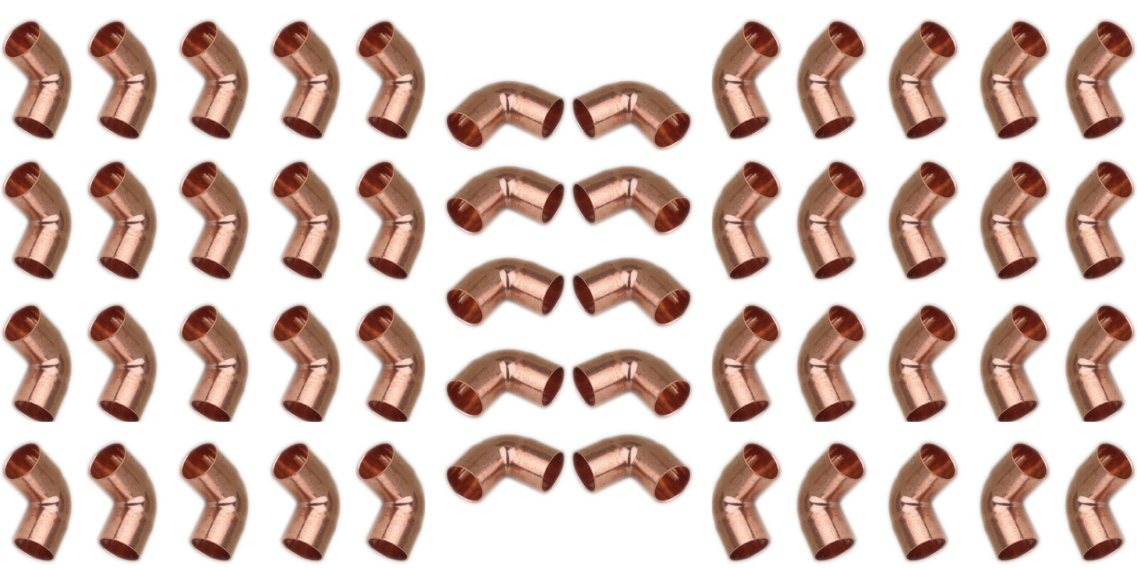 Copper Pipe Fittings 90 Degree Elbow 1/2″ Inch – Lot of 50