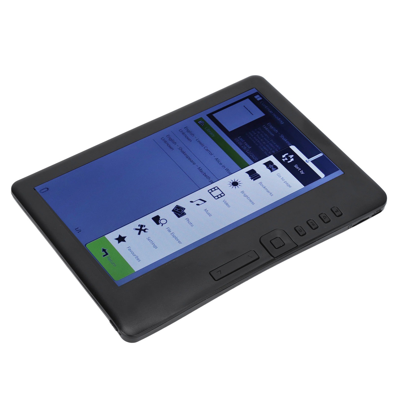 E Reader 7in Color TFT LCD 16:9 Screen HD 800×480 380MHz Black Protective C KGEO