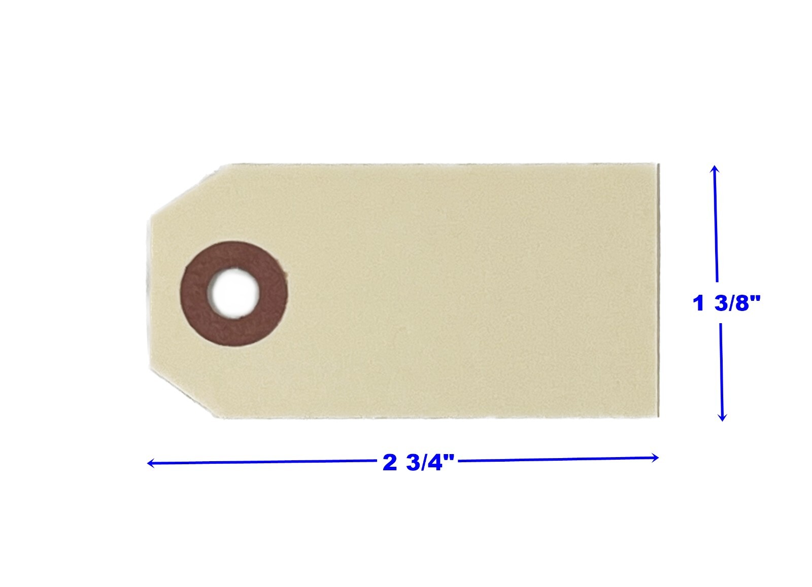 1000- 2 3/4″ x 1 3/8″ Size 1 Blank Manila Inventory Shipping Hang Tag Tags 10 Pt
