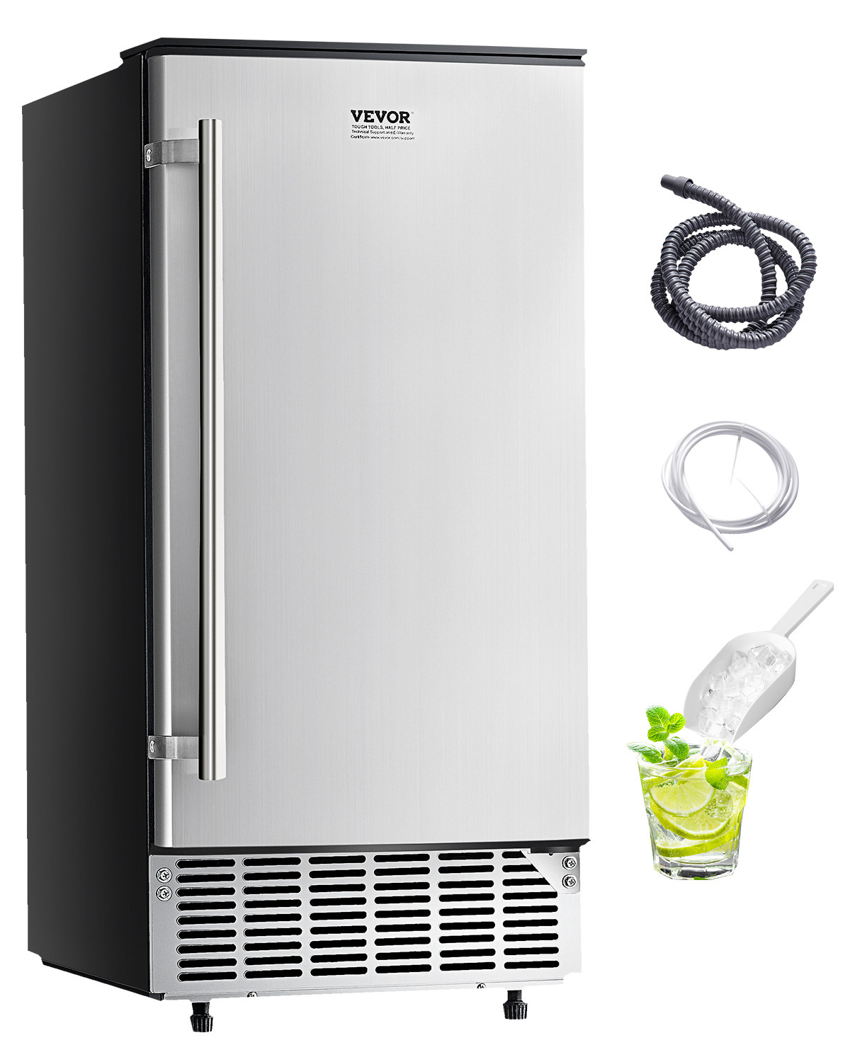 VEVOR Undercounter Ice Maker 80 Lbs/Day Built-in Ice Maker Machine