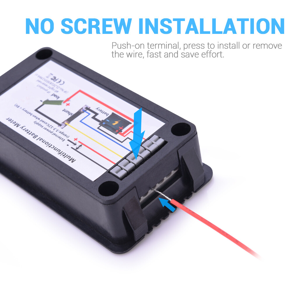 100A AC/DC Multimeter LCD Display Volt Meter Energy Monitor Ammeter for RV Solar